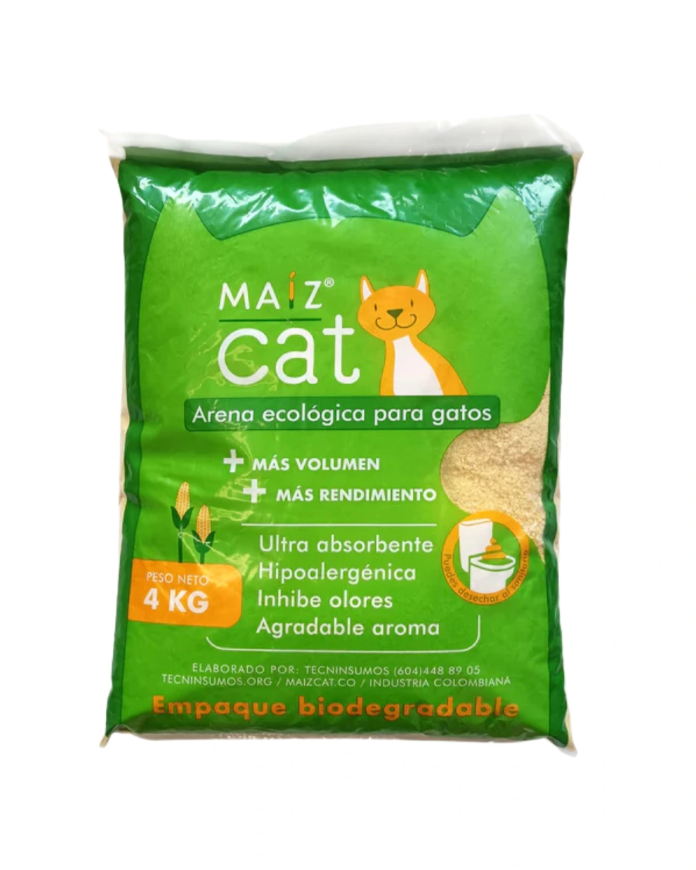arena gatos maiz cat