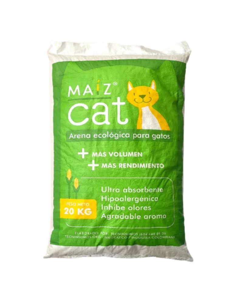 arena para gato de maiz