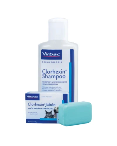 clorhexin shampoo + jabon