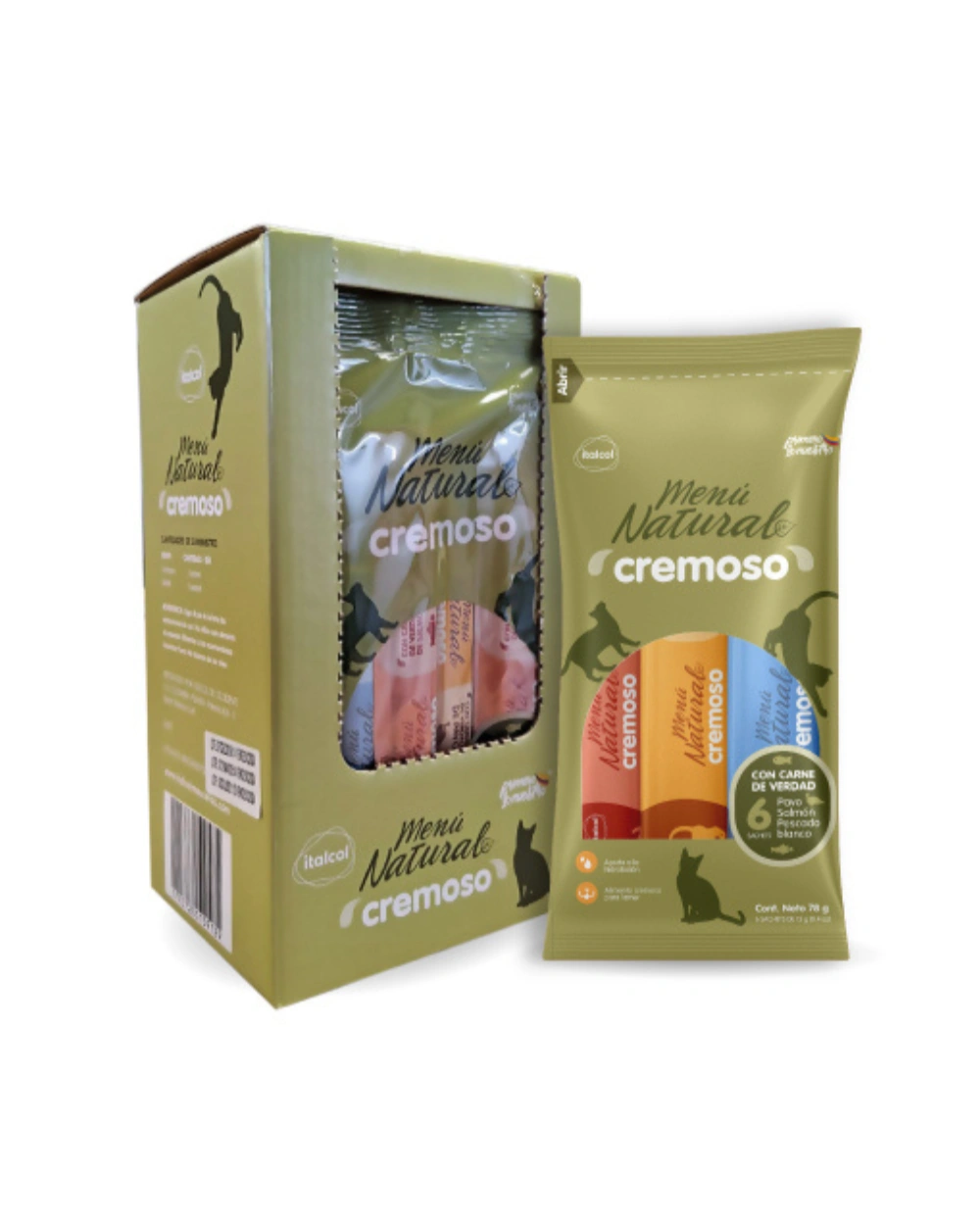 Snack Cremoso Chunky para Gatos Sabor Natural Salmón, Pavo y Pescado - Imagen 5