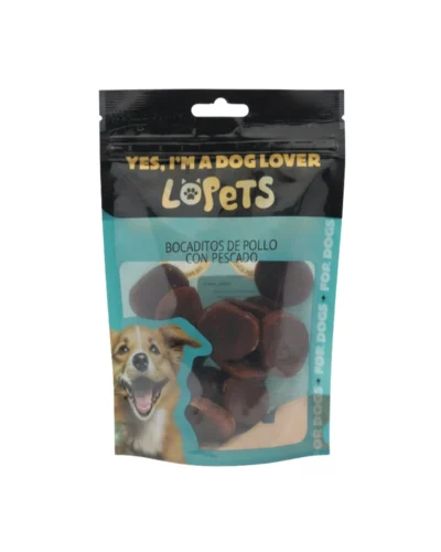 snacks para perro de pollo y pescado