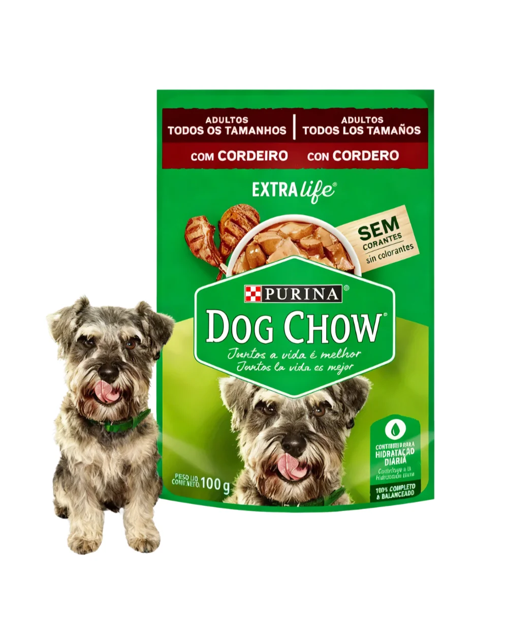 Alimento Húmedo Dog Chow Perros Adultos Cordero ExtraLife 100 g. - Imagen 2